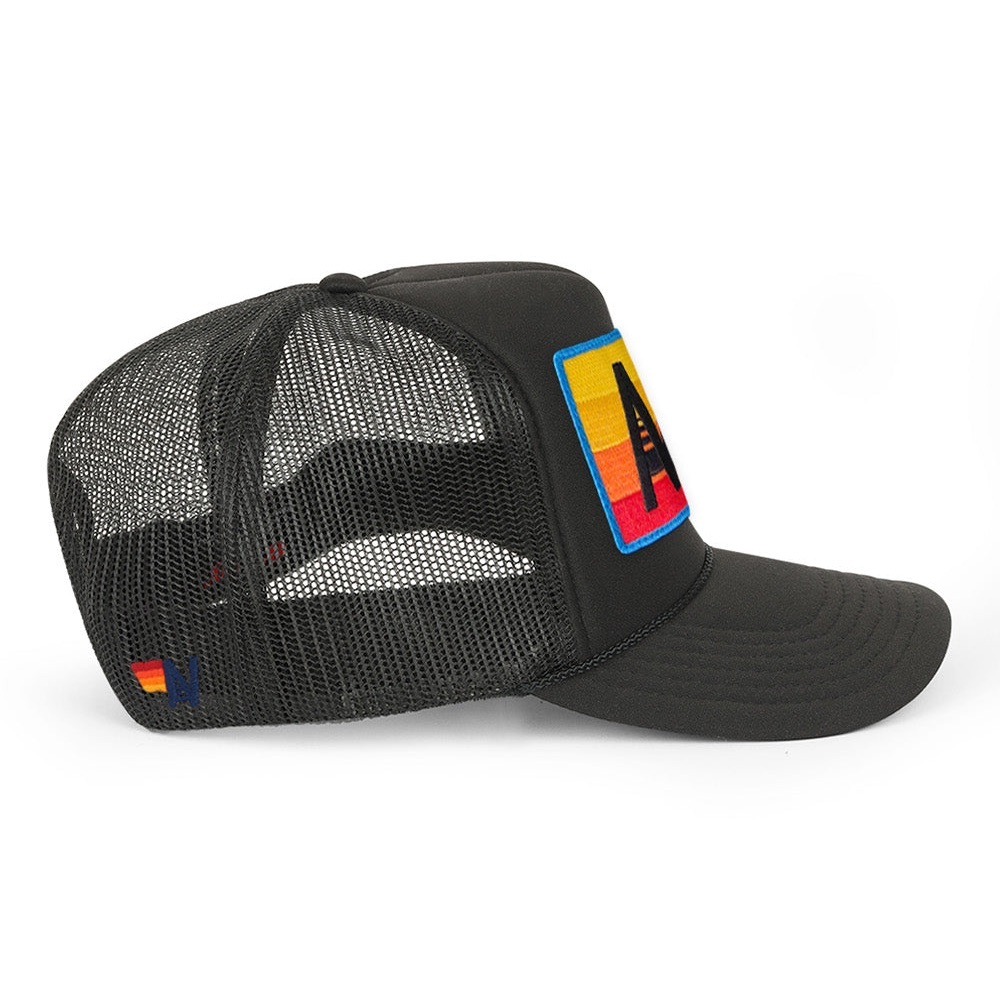 Aviator Nation Black Trucker Hat with Sunset Patch - Picture 5 of 11